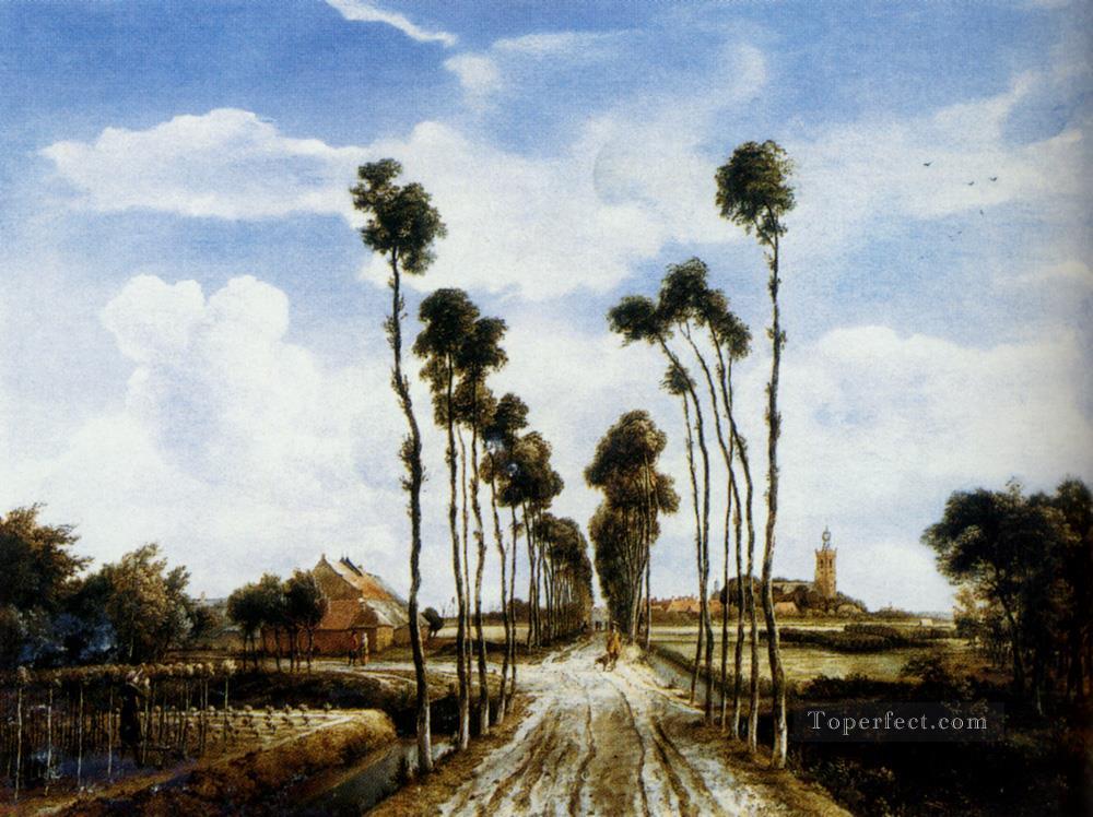 The Road To Middelharnis landscape Meindert Hobbema Oil Paintings